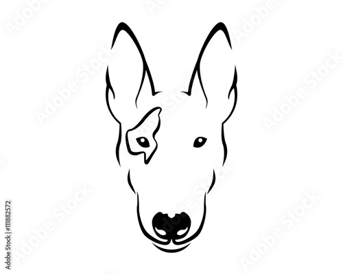 Dog Breed Line Art Logo - Bull Terrier © naulicreative