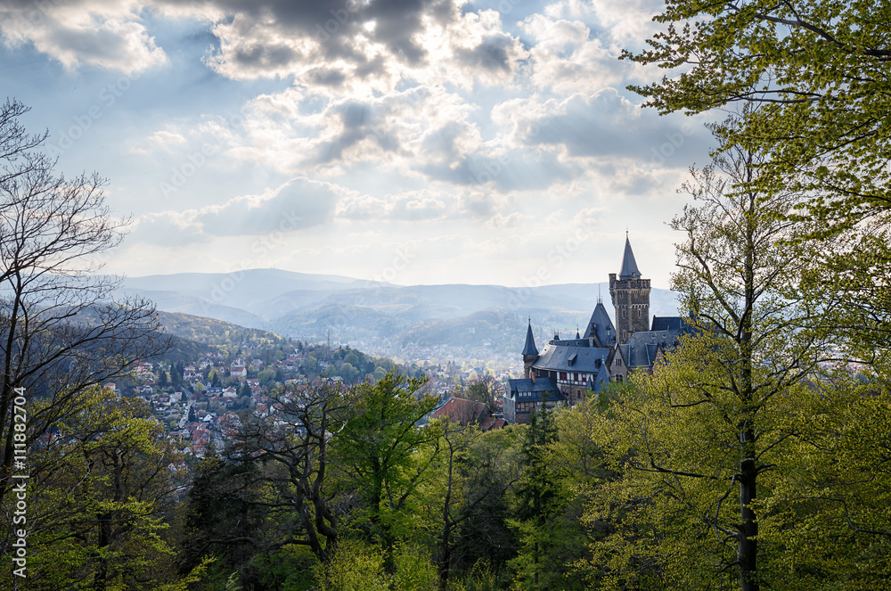 Ausblick vom Agnesberg auf Wernigerode, Harz