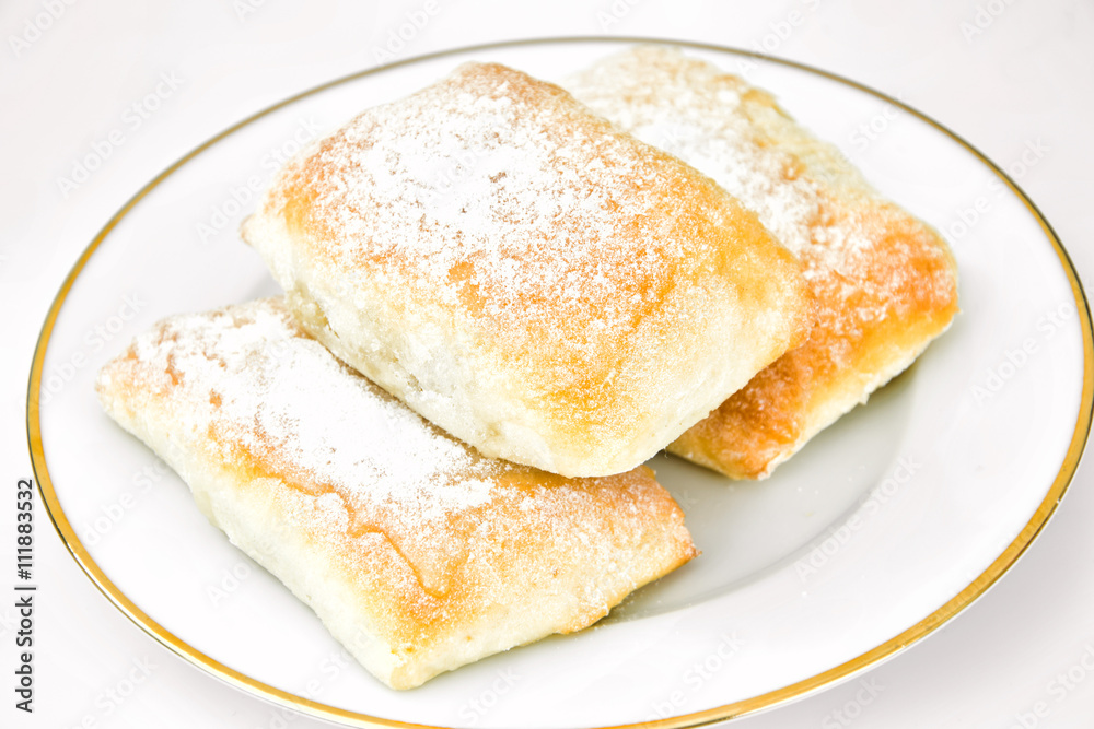 Sweet Bakery Bun with Cheese, Apple and Cinnamon Sweet Bakery Bun with Cheese, Apple and Cinnamon