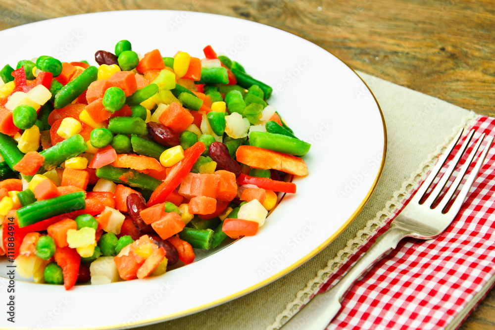 Mexican Mix of Vegetables. Tomatoes, Beans, Celery Root, Green B Mexican Mix of Vegetables. Tomatoes, Beans, Celery Root, Green B