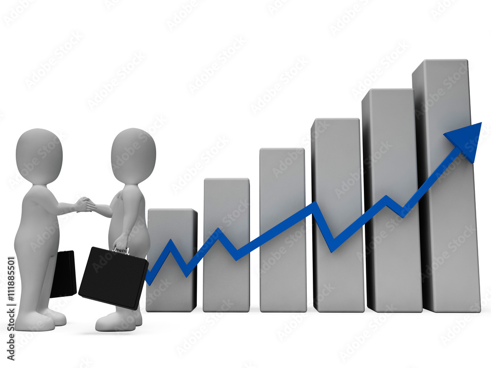 Graph Character Shows Success Successful And Business 3d Renderi Graph Character Shows Success Successful And Business 3d Renderi