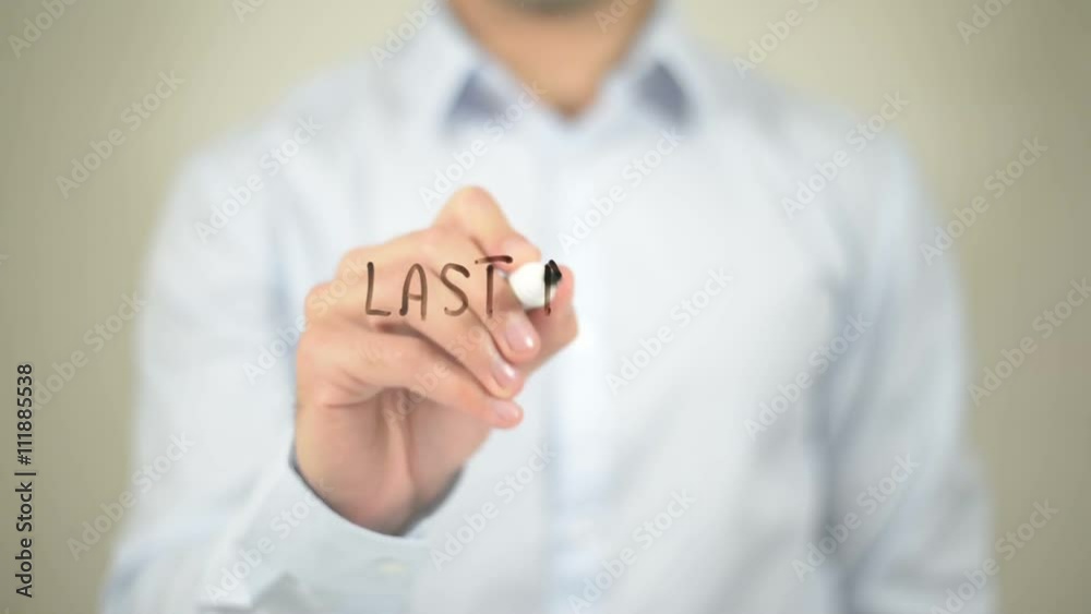 Last Minute, writing on transparent screen