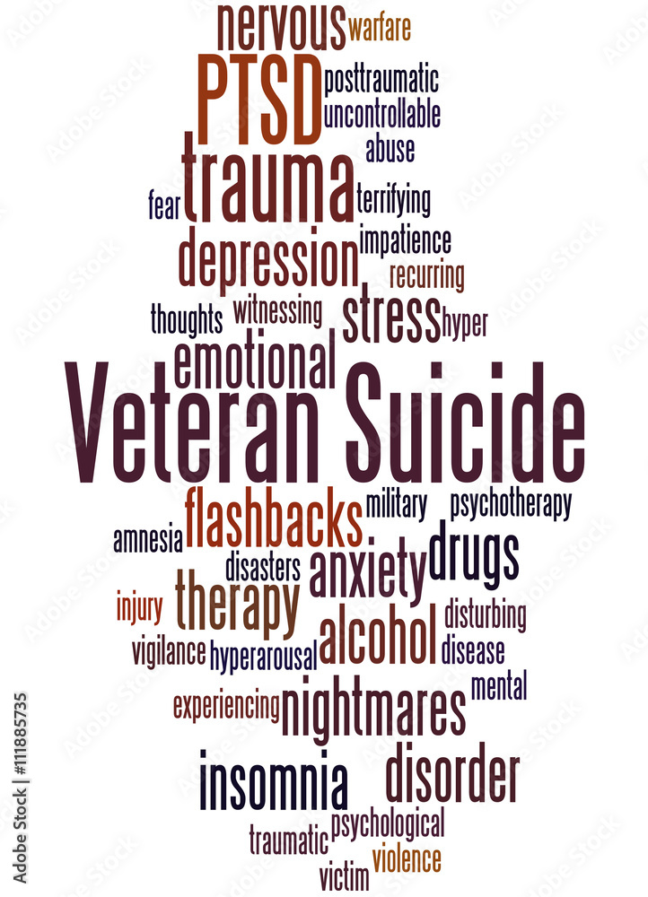 Obraz premium Veteran Suicide, word cloud concept 7