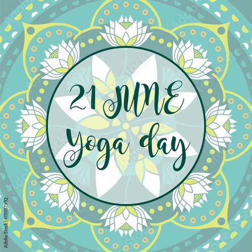 emblem of the International Day of Yoga Mandala design lotuses