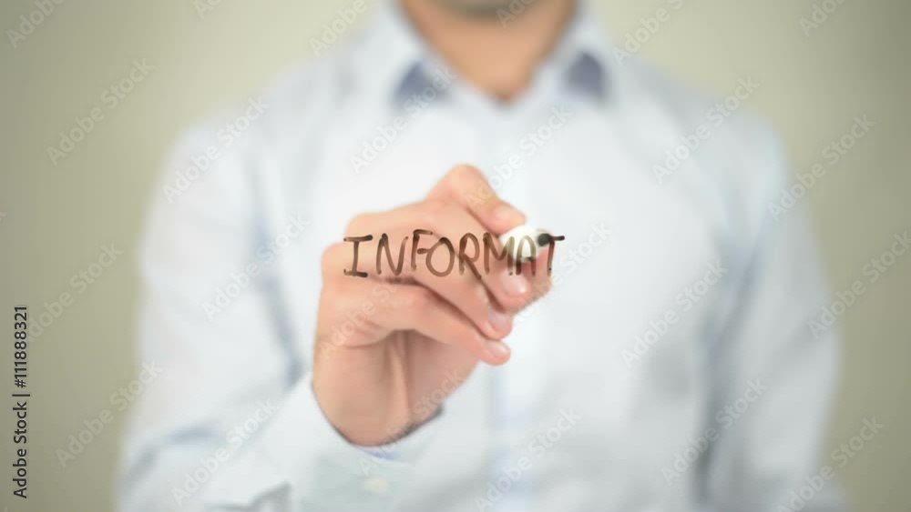 Information Security, writing on transparent screen Information Security, writing on transparent screen