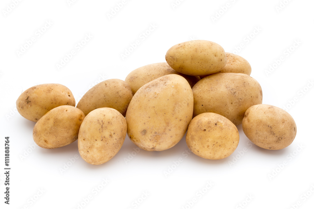 New potato isolated on white background. New potato isolated on white background.