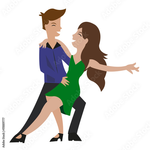 couple dancing swing or tap dance vector party friends dancing