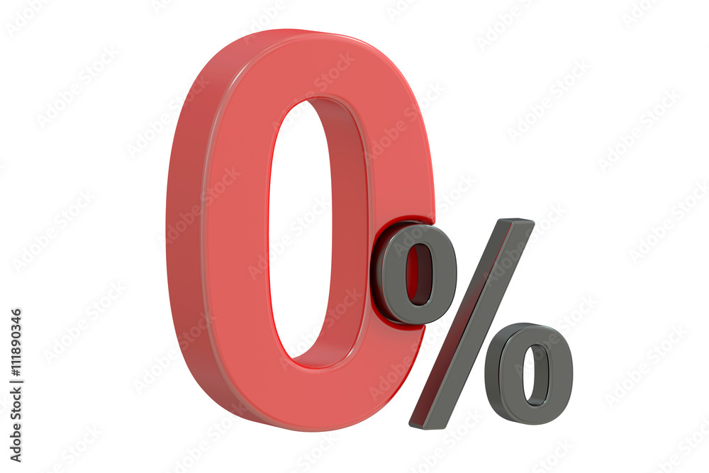 Zero 0 percent discount concept, 3D rendering Zero 0 percent discount concept, 3D rendering