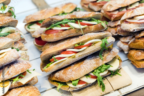  Italian sandwiches in the shop photo