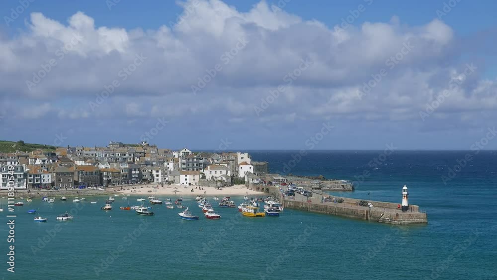 Wide angle view of St. Ives taken in 4k Wide angle view of St. Ives taken in 4k