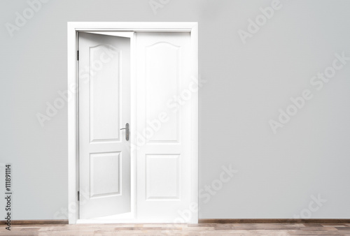 White open door in room