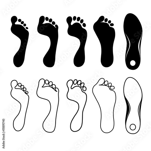 Black outlined sneaker shoe & soles