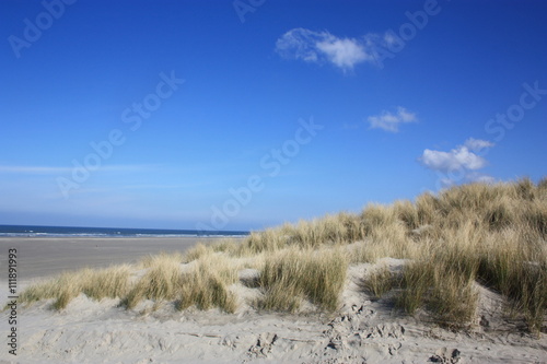 Blue sky by the beach at Terschelling Island