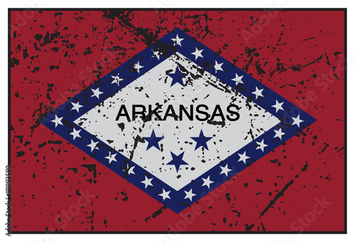 Arkansas State Flag Grunged