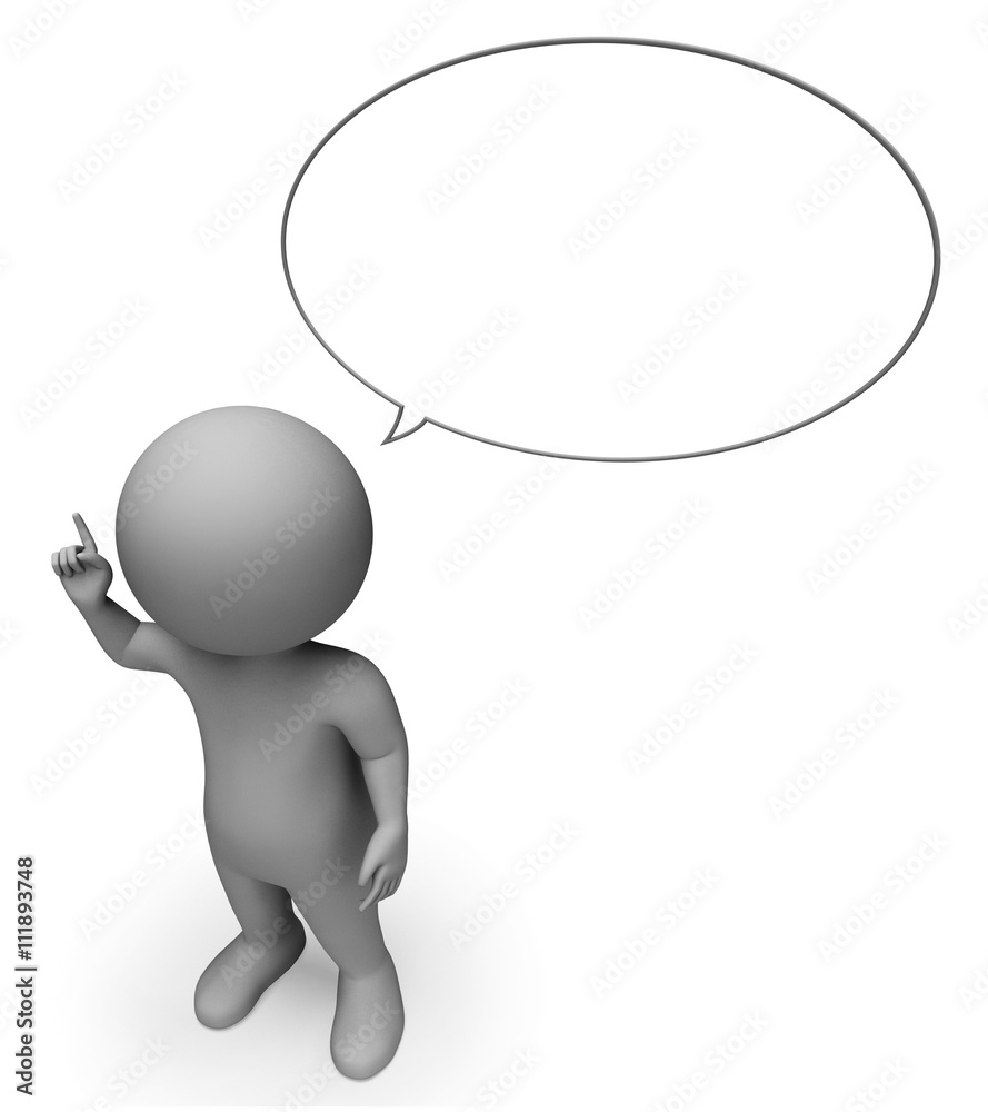 Speech Bubble Shows Copy Space And Blank 3d Rendering Speech Bubble Shows Copy Space And Blank 3d Rendering
