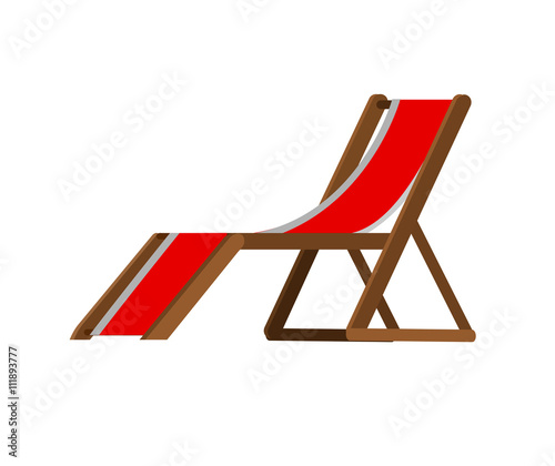 Tableau sur toile wooden beach chaise longue