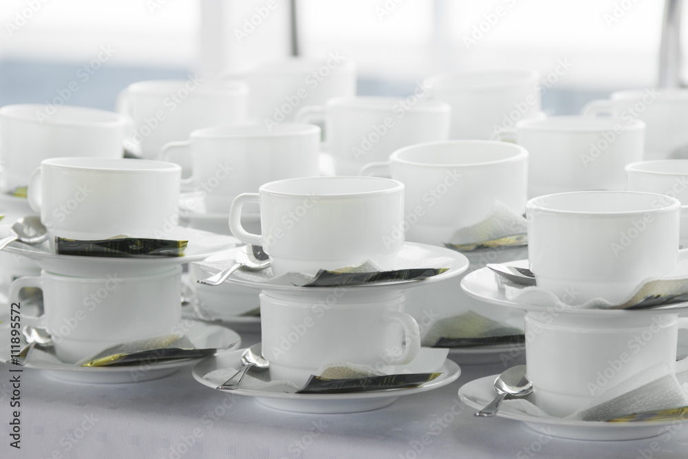 Fototapeta premium many cups on the coffee breaks