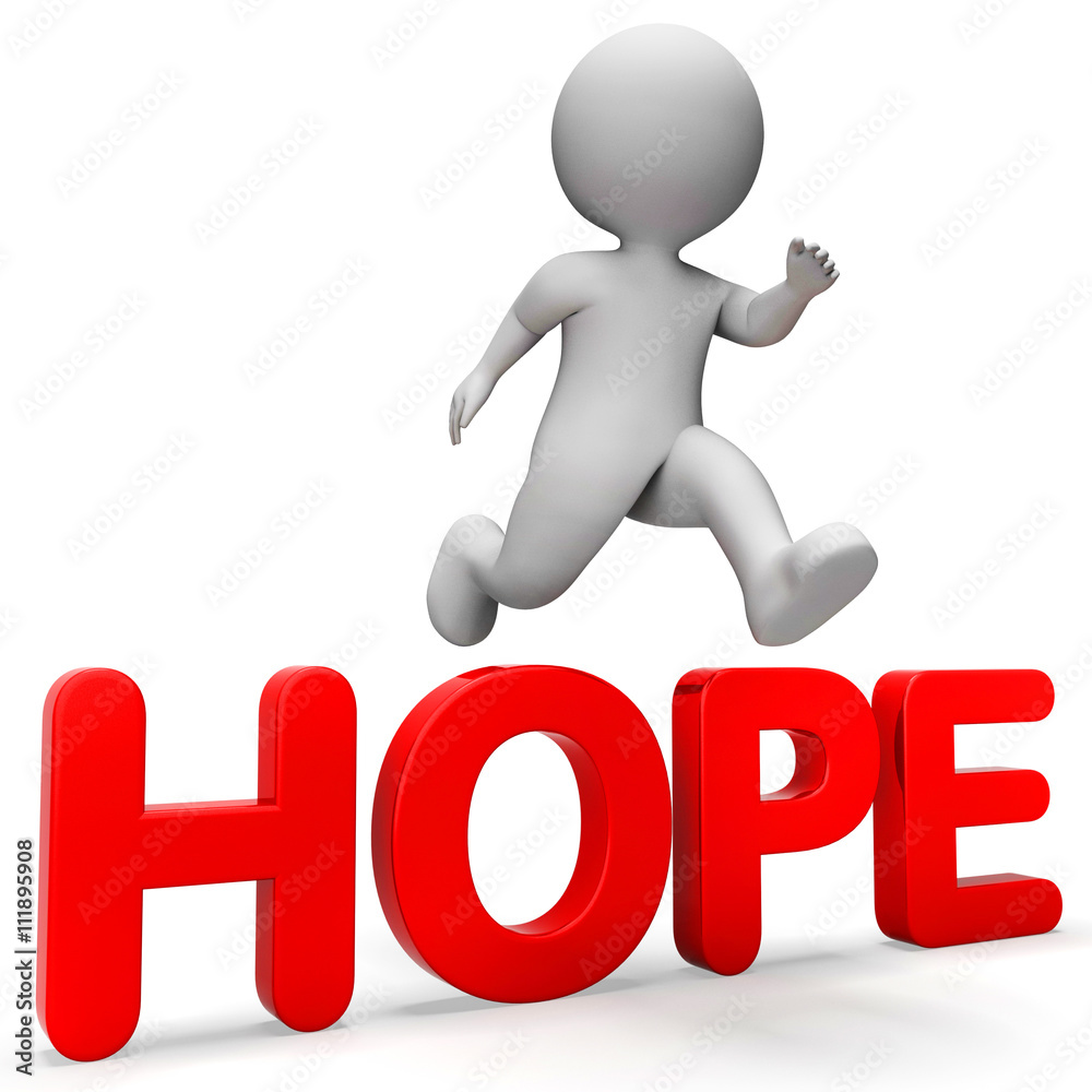 Hope Jump Means Wanting Wishful And Wish 3d Rendering Hope Jump Means Wanting Wishful And Wish 3d Rendering