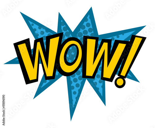 Wow text pop art vector. Bubble cloud. Pop art splash wow and cloud spotted.Pop art wow on white background.Cartoon pop art, comic style bubble wow.Pop art halftone spotted element