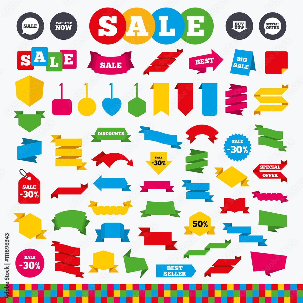 Sale icons. Special offer speech bubbles symbols