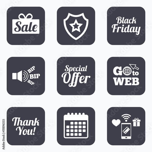 Sale icons. Special offer symbols