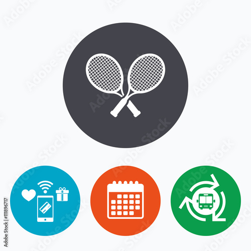 Tennis rackets sign icon. Sport symbol.