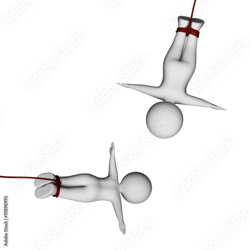 Картината върху платно Confidence Trapeze Shows Believe In Yourself And Aerialist 3d Re
