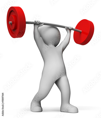 Weight Lifting Means Muscular Build And Athletic 3d Rendering