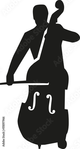 Contrabass player silhouette