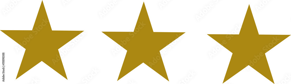 Obraz premium Three golden stars icon