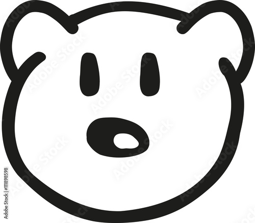 Drawn teddy bear head