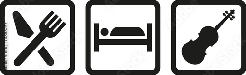 Violin with eat sleep icons