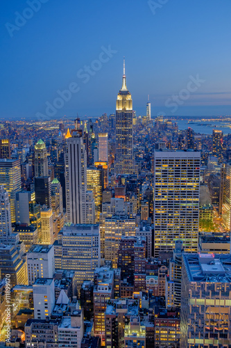 The New York City Skyline in late evening looking South towards © Jorge Moro