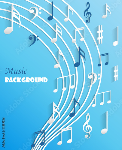 Abstract musical background with notes