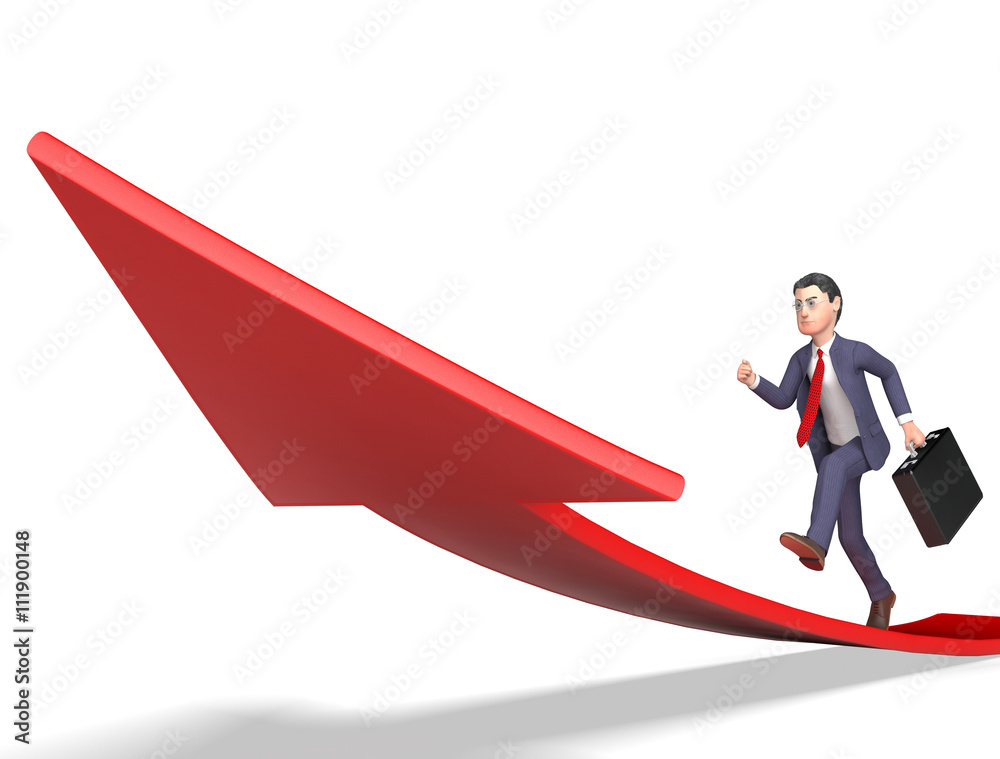 Aims Arrow Shows Business Person And Ahead 3d Rendering Aims Arrow Shows Business Person And Ahead 3d Rendering