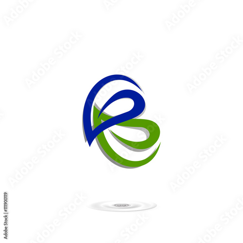 logo leaf green icon love