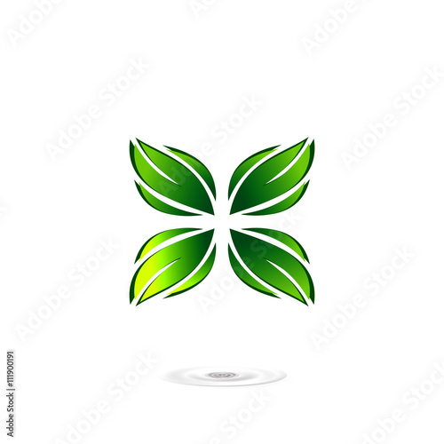 logo leaf green icon