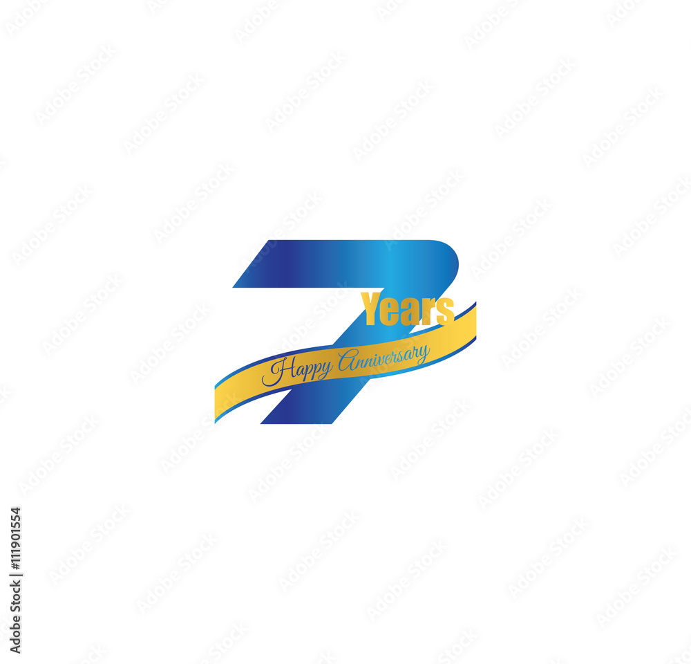 7 happy anniversary blue golden ribbon 7 happy anniversary blue golden ribbon