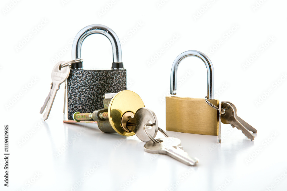 Colection of Locks on a white background Colection of Locks on a white background