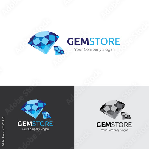Gem Store logo.  gem shape logo.