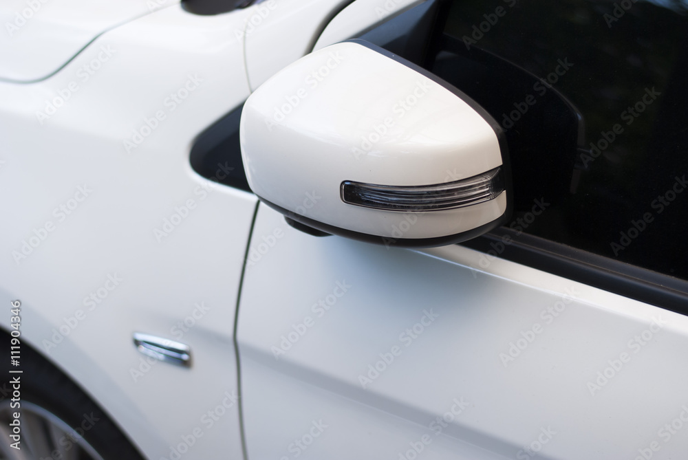Car side mirror folded for security reason Car side mirror folded for security reason