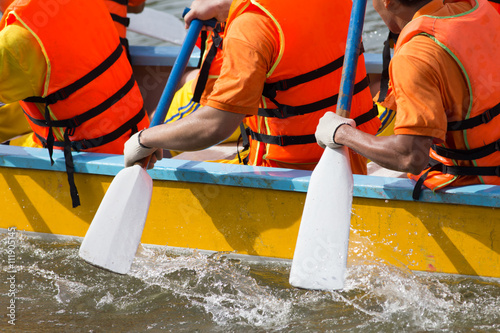 Rowing team race, boat racing photo