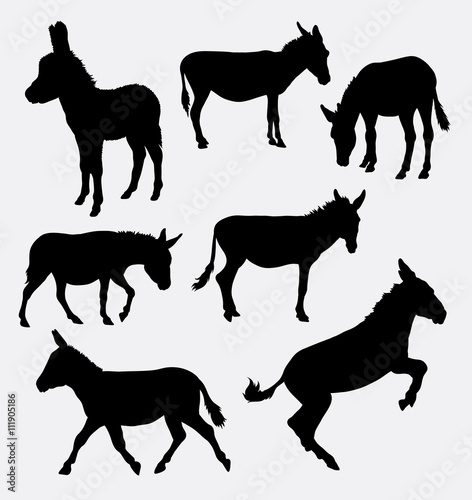 Donkey farm animal vector silhouette. Good use for symbol  web icon  logo  mascot  avatar  sticker  or any design you want. easy to use.