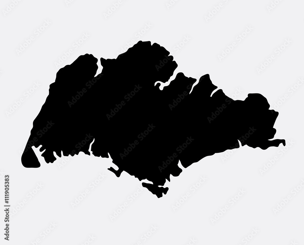 Singapore island map silhouette. good use for symbol, logo, web icon, mascot, sign, sticker, or any design you want. Easy to use.