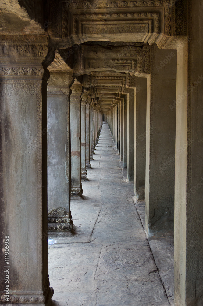 Neverending walkway at Angkor Wat