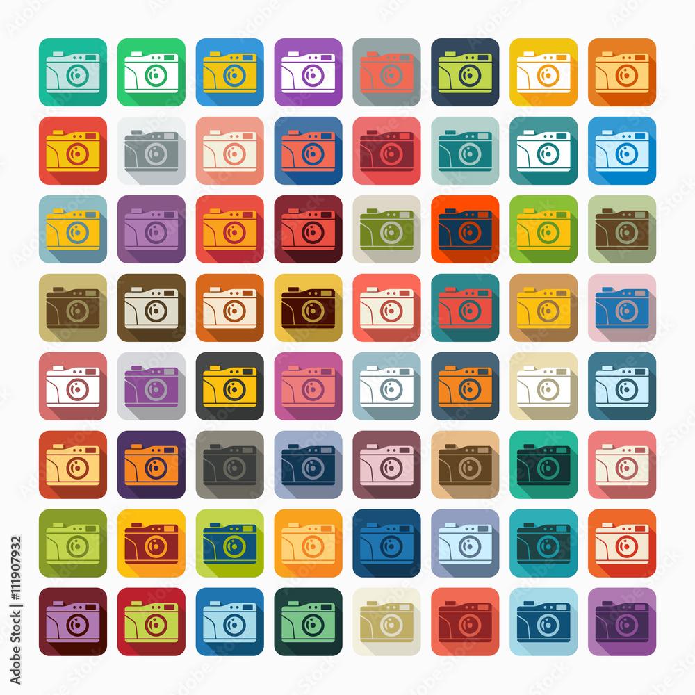 Flat design: old photocamera Flat design: old photocamera