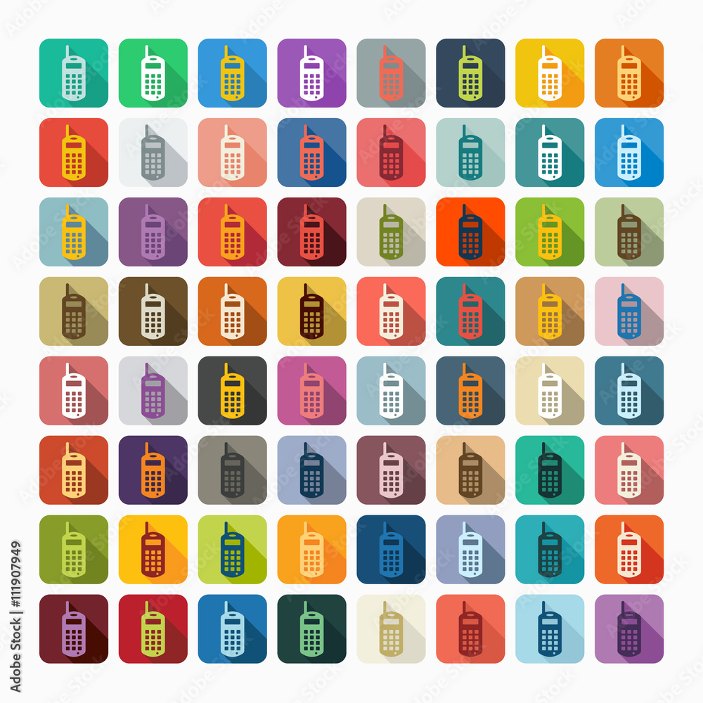 Flat design: old mobile phone Flat design: old mobile phone