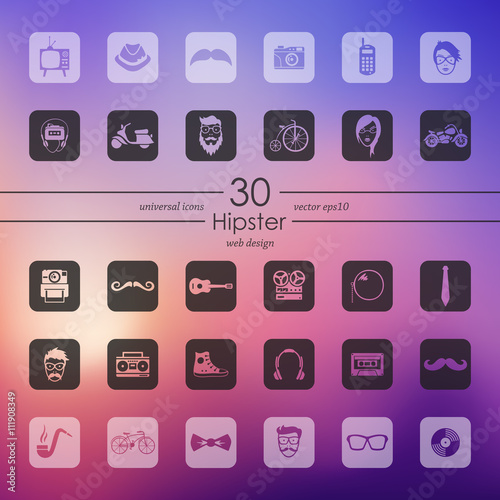 Set of hipster icons