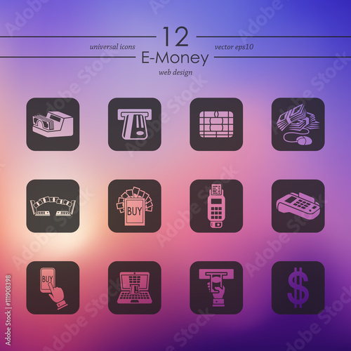 Set of e-money icons