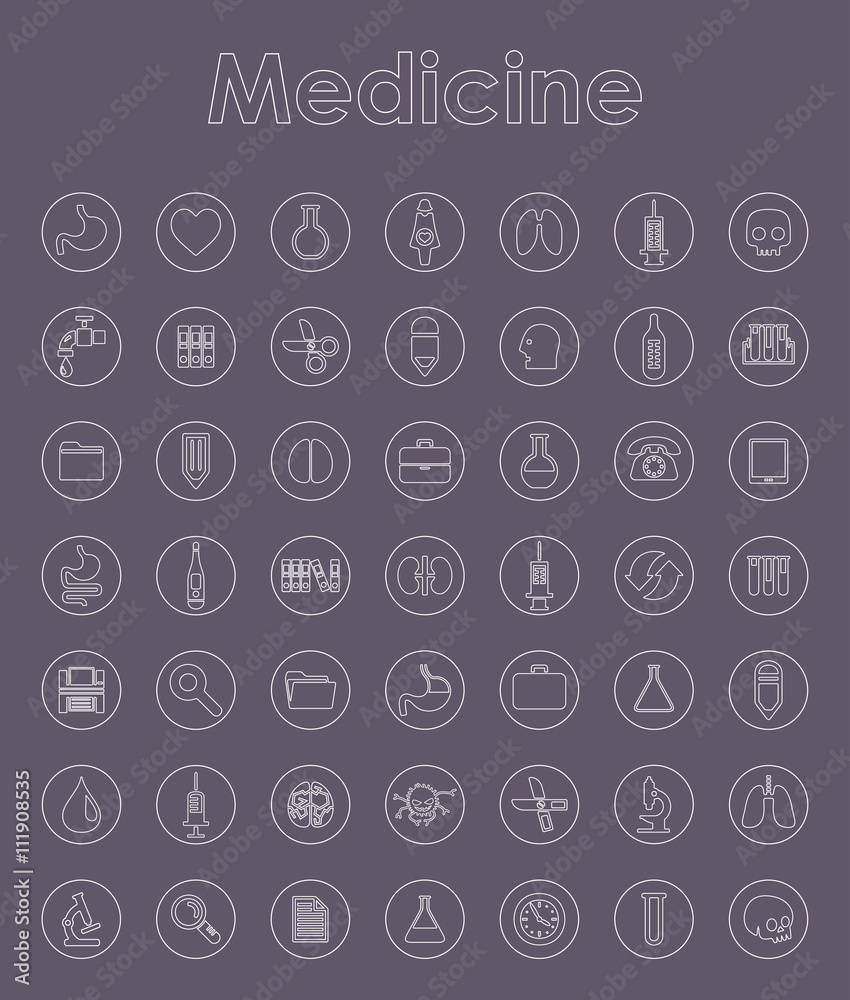 Set of medicine simple icons Set of medicine simple icons